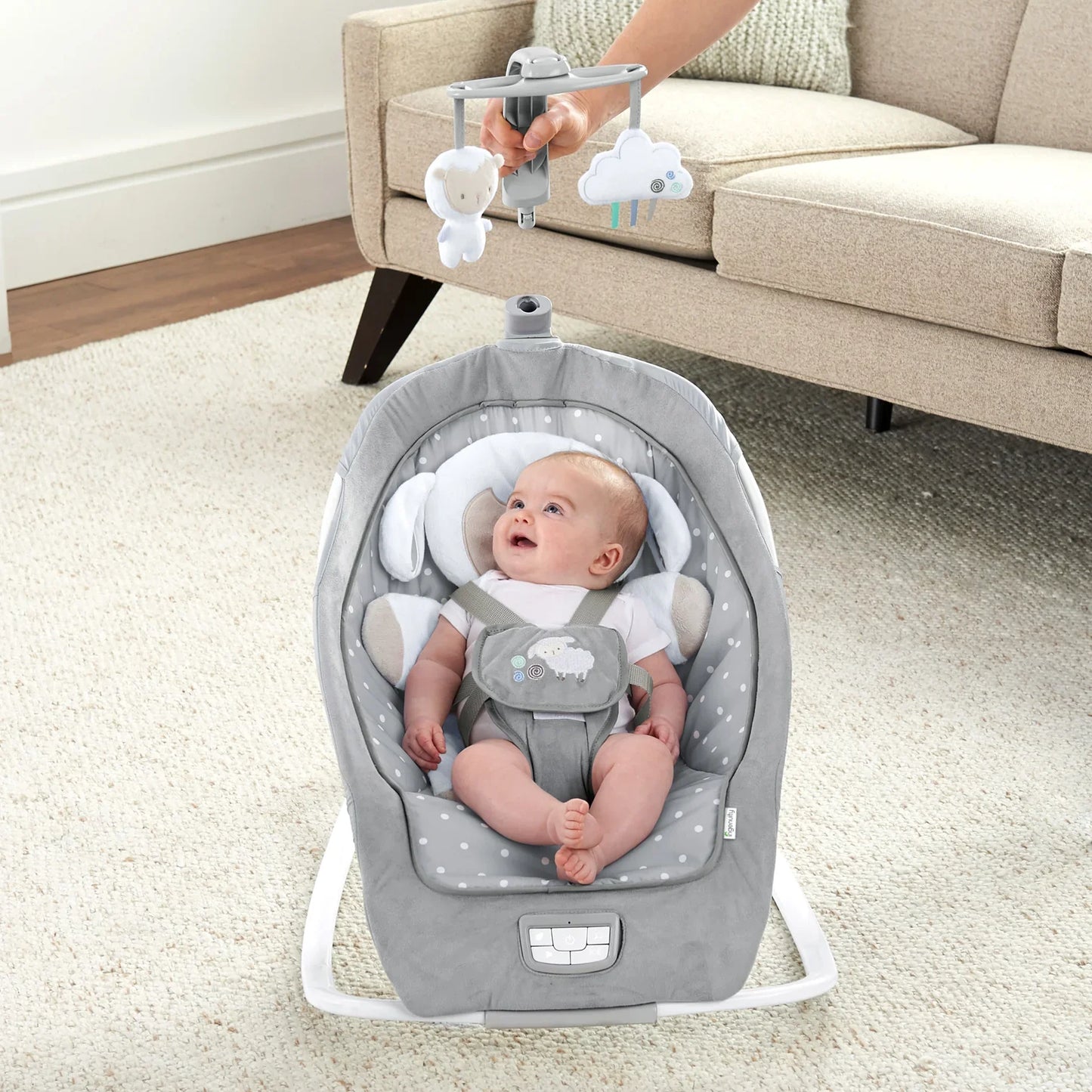 Ingenuity Infant to Toddler Rocker and Baby Bouncer Seat, Cuddle Lamb